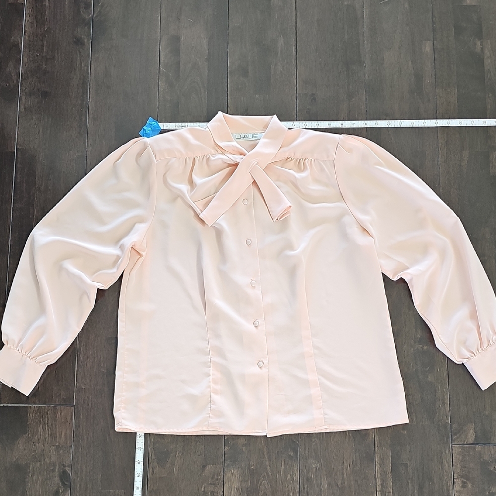Oleg Cassini Light Pink Blouse with Bow Accent